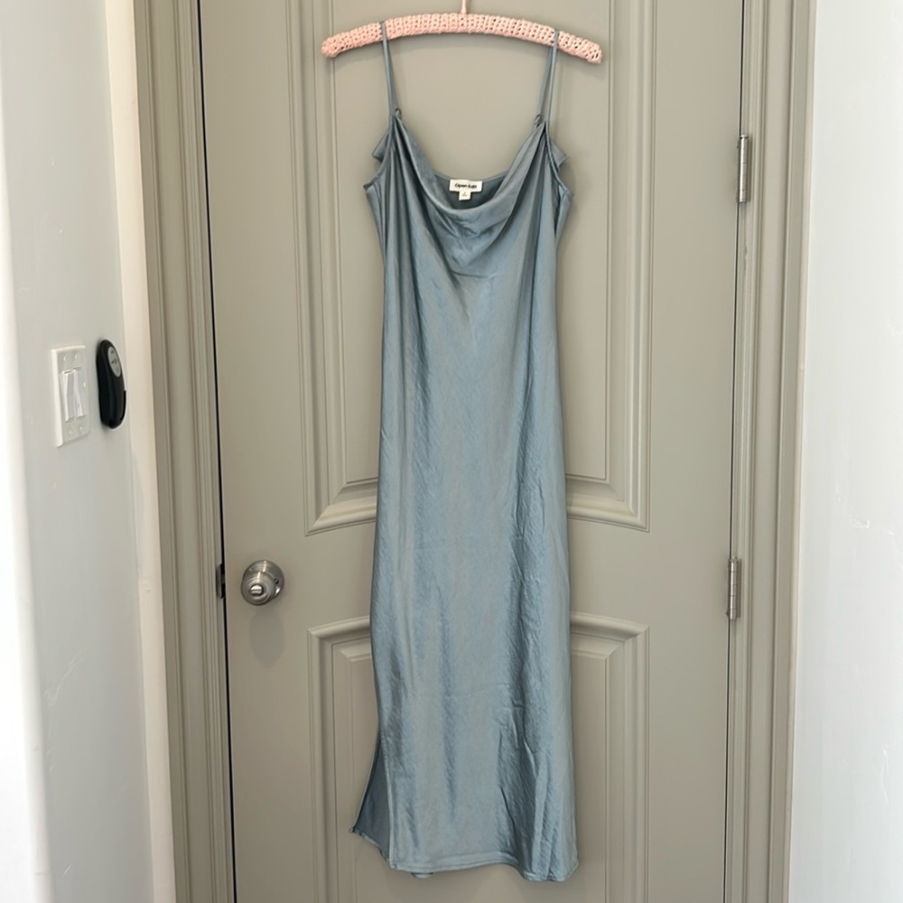 Open Edit Cowl Neck Satin Slipdress